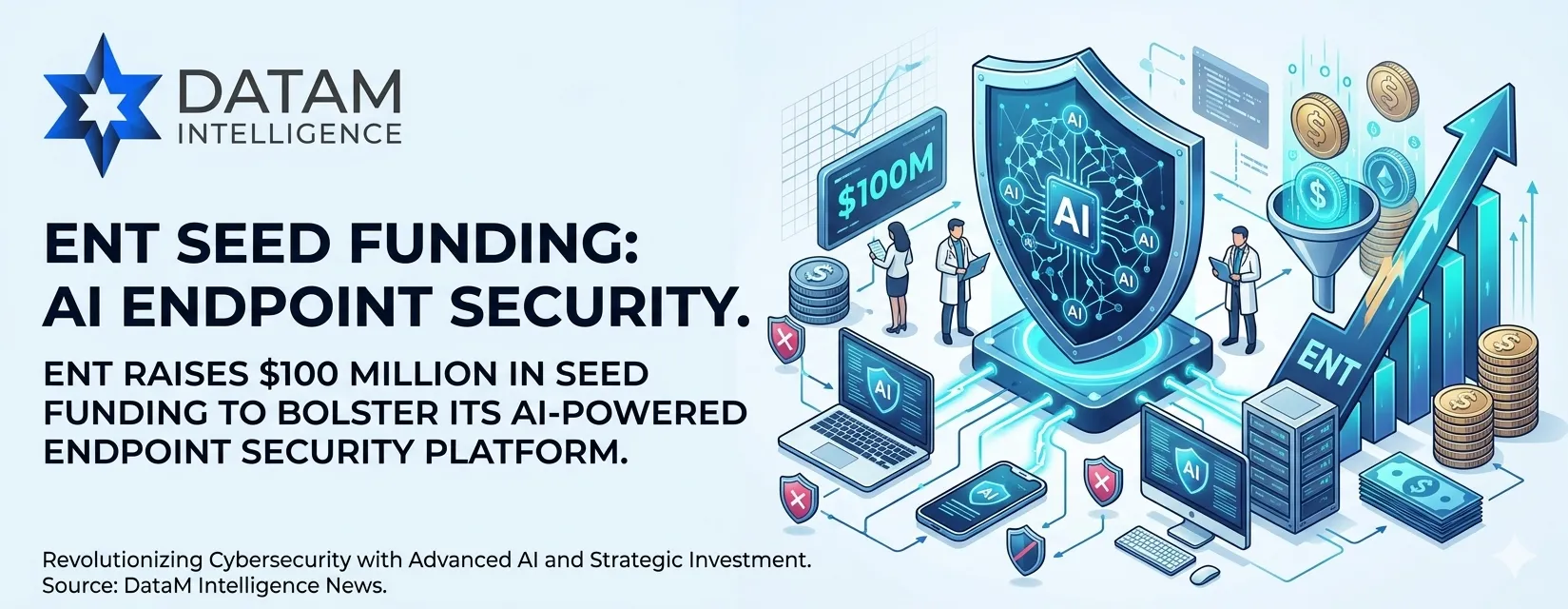 ENT raising 100 million dollars in seed funding for its AI-powered endpoint security platform.