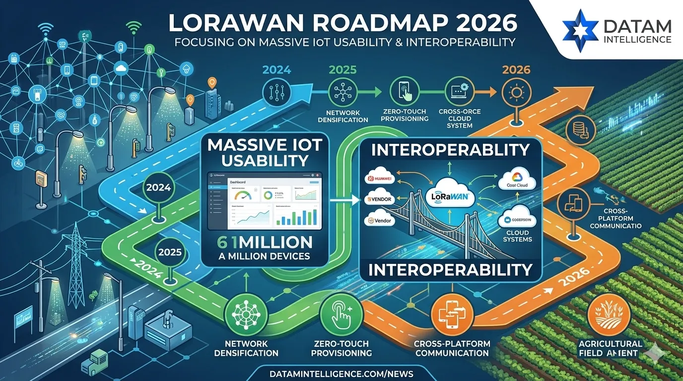 LoRaWAN Roadmap 2026 Massive IoT and Interoperability Infographic - Datam Intelligence