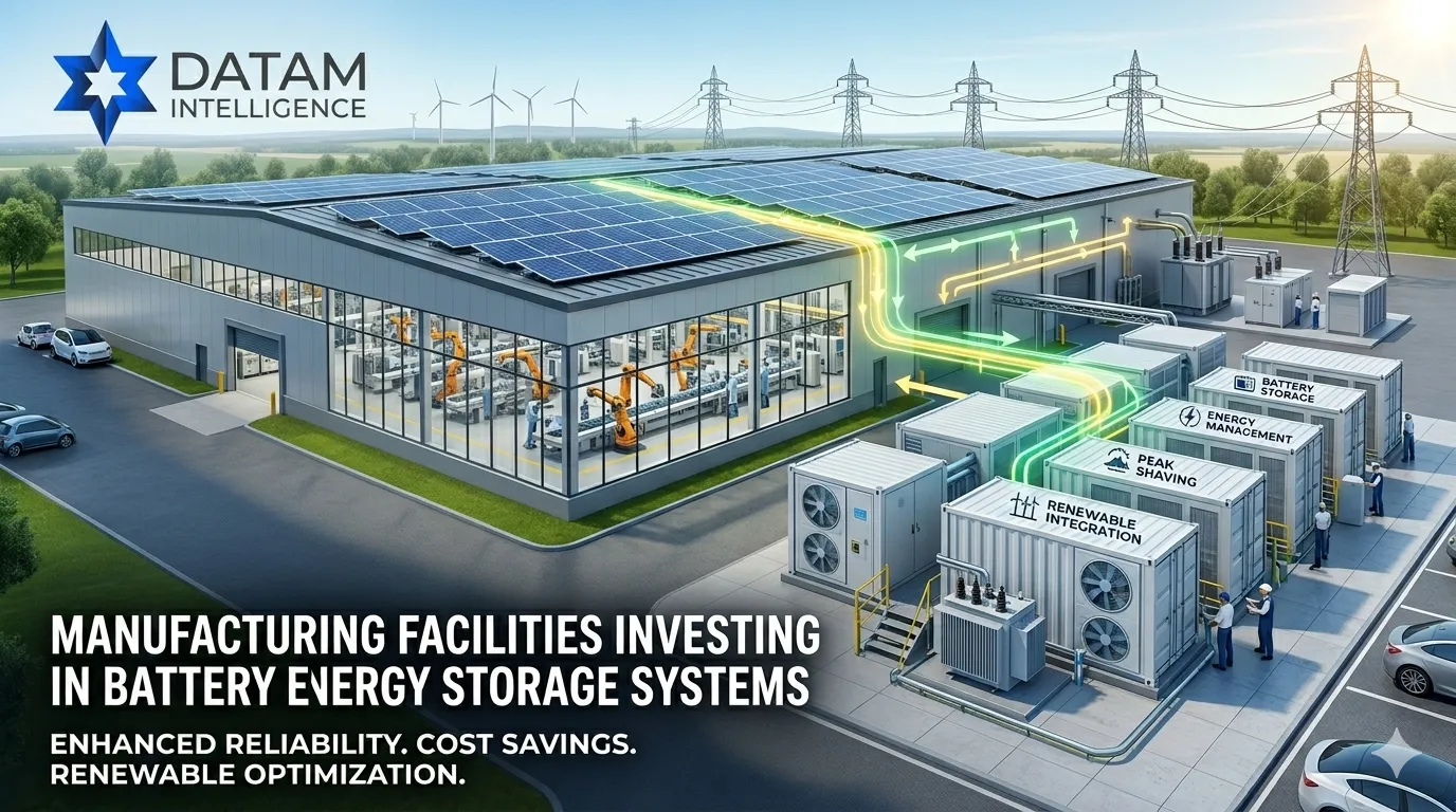 Manufacturing facilities investing in battery energy storage systems for cost savings and reliability.