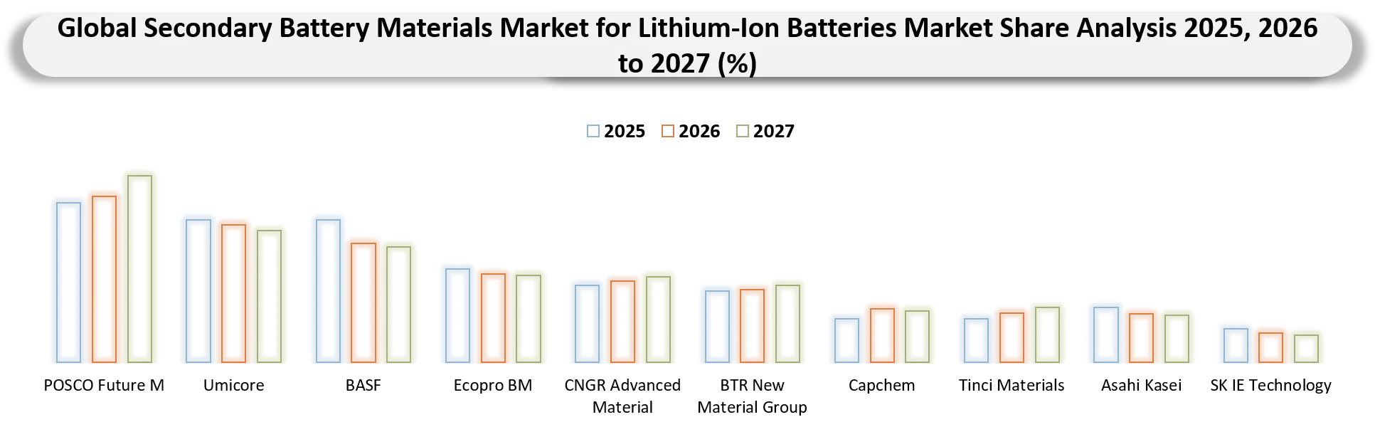 Secondary Battery Materials Market for Lithium-Ion Batteries Market Share Analysis