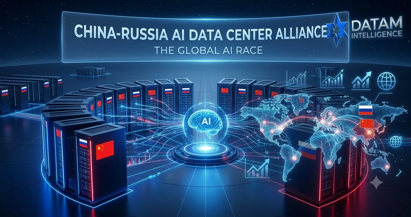 China Russia AI data center alliance global AI race infographic by DataM Intelligence