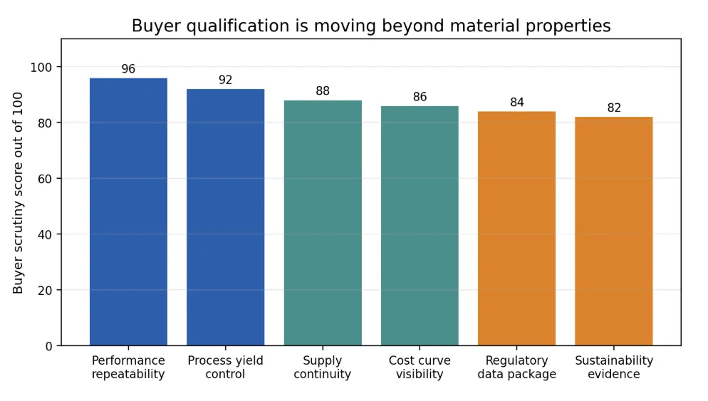 Buyer qualification is moving beyond material properties