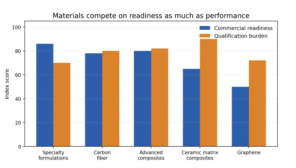 Materials complete on readiness as much as performance
