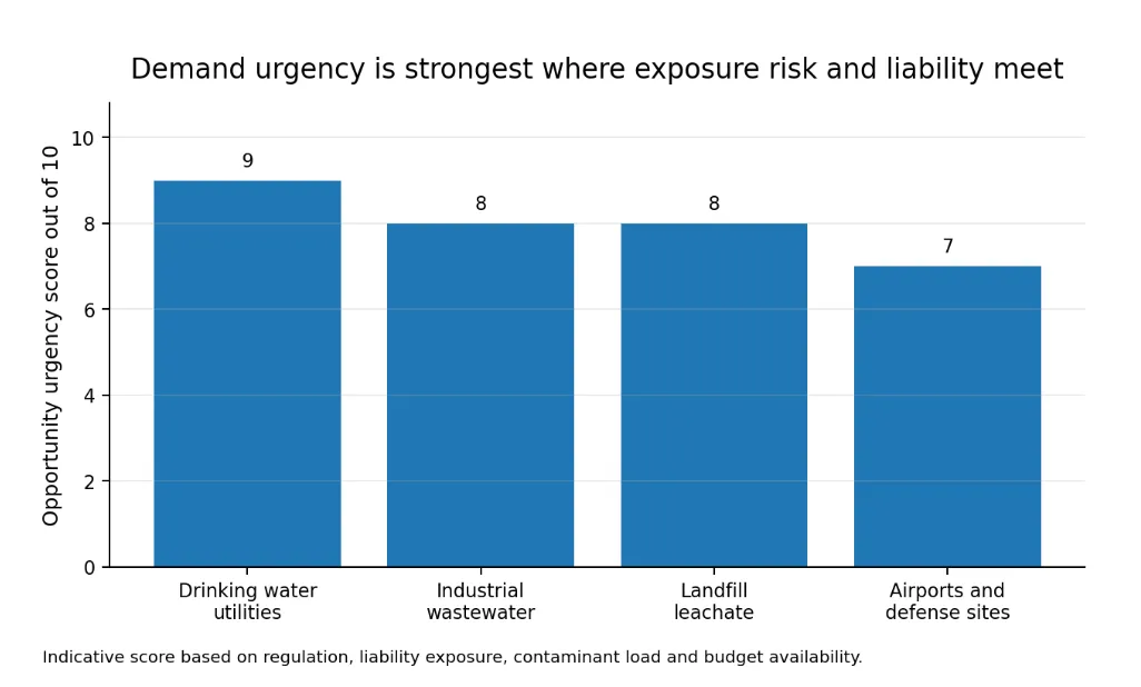 Demand urgency is strongest where exposure risk and liability meet