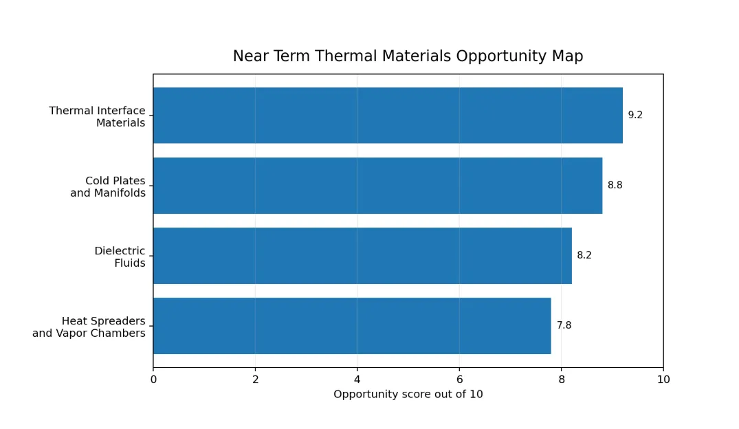 Near term thermal materials opportunity map