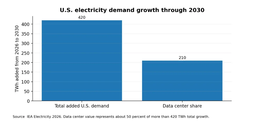 Data centers are expected to represent about half of added U.S. electricity demand through 2030