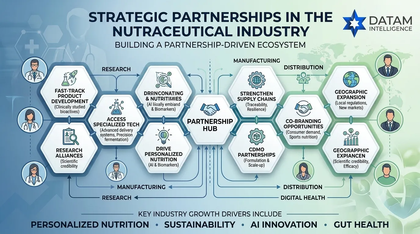 Strategic Partnerships in the Nutraceutical Industry Infographic - DataM Intelligence